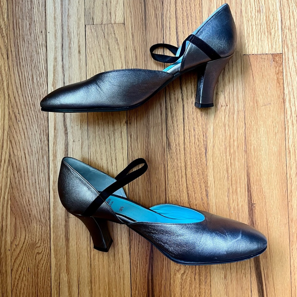 THIERRY RABOTIN Metallic Leather Heels 39.5